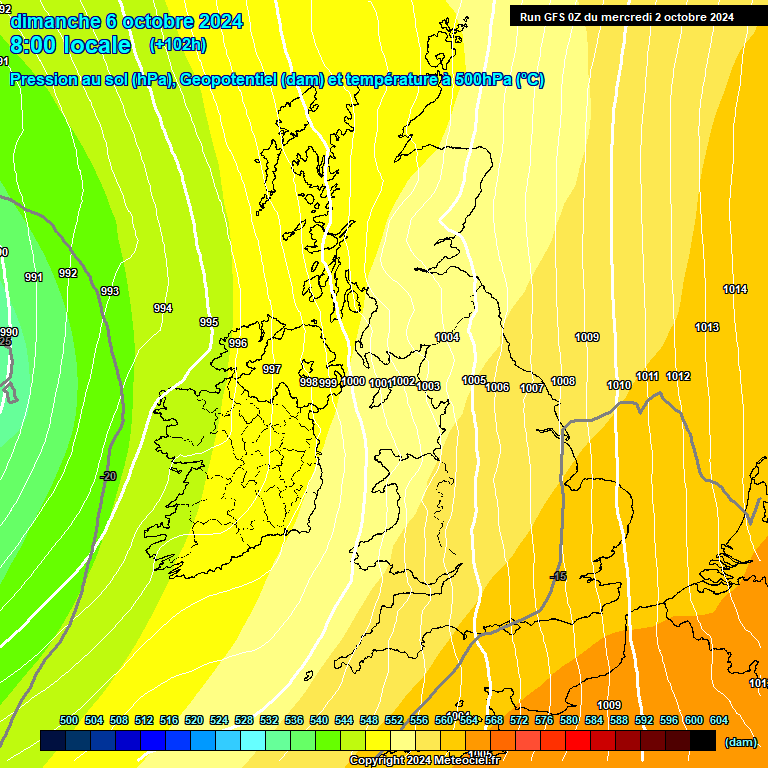 Modele GFS - Carte prvisions 