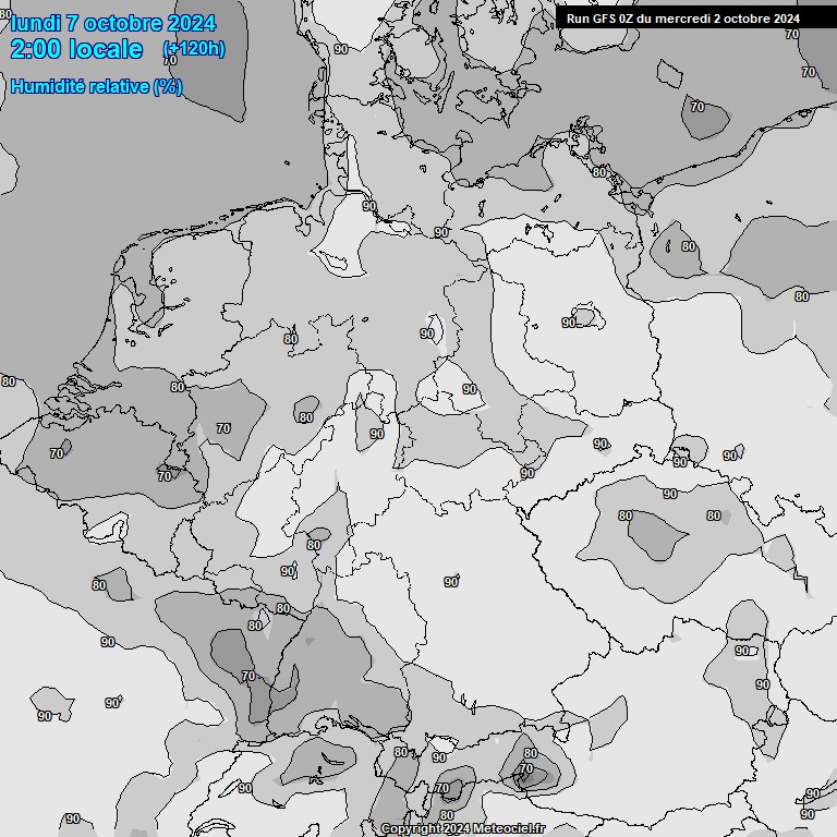 Modele GFS - Carte prvisions 