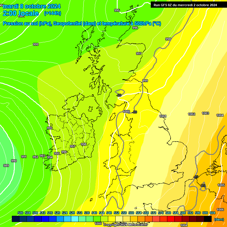 Modele GFS - Carte prvisions 