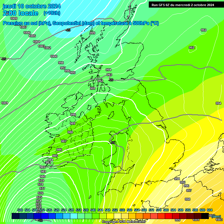 Modele GFS - Carte prvisions 