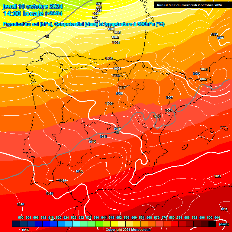 Modele GFS - Carte prvisions 