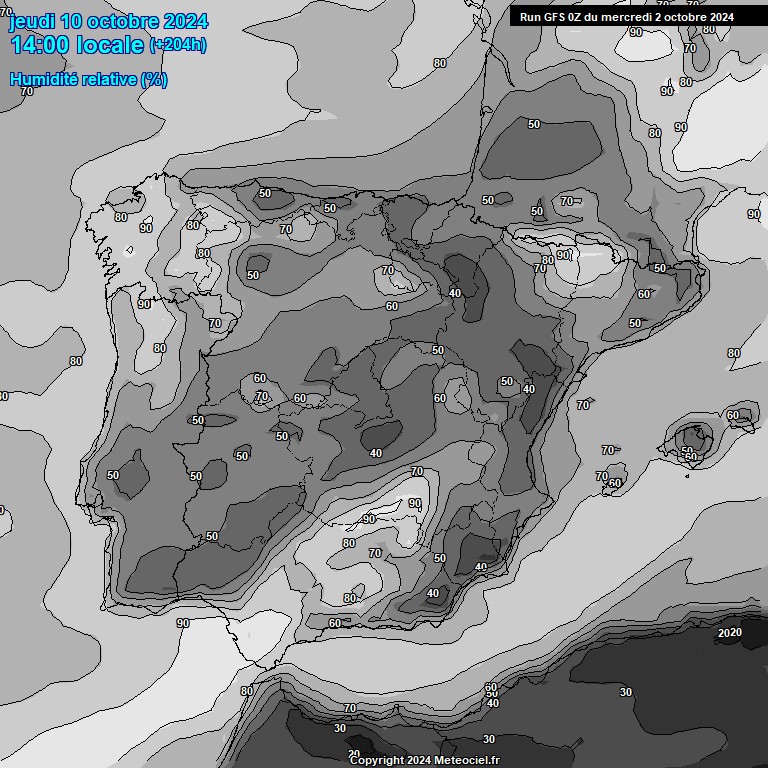 Modele GFS - Carte prvisions 