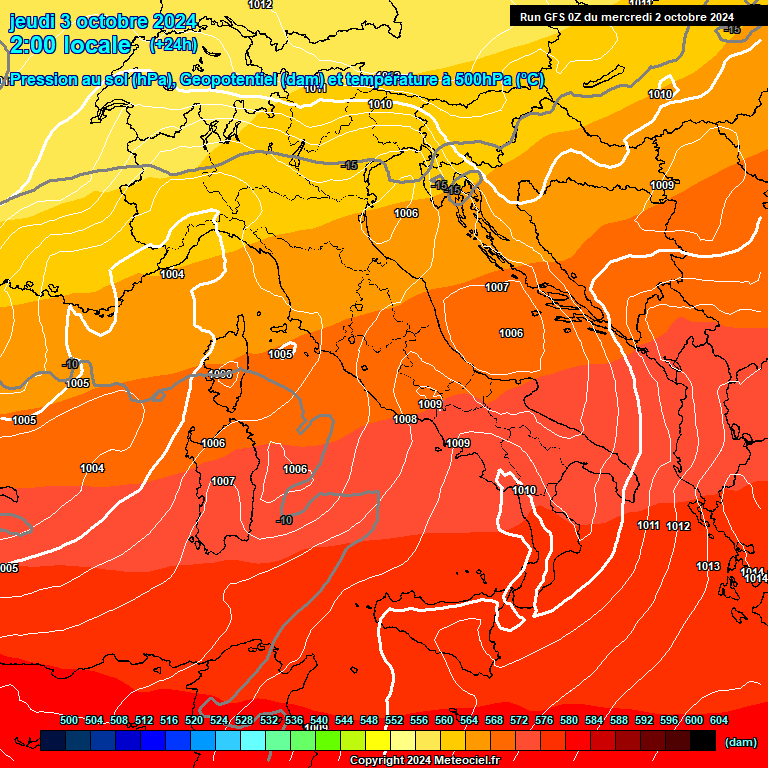 Modele GFS - Carte prvisions 