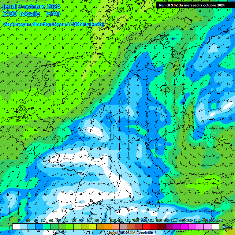 Modele GFS - Carte prvisions 