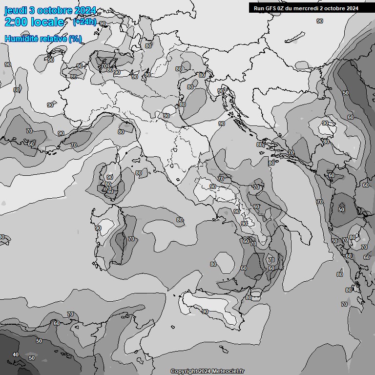 Modele GFS - Carte prvisions 