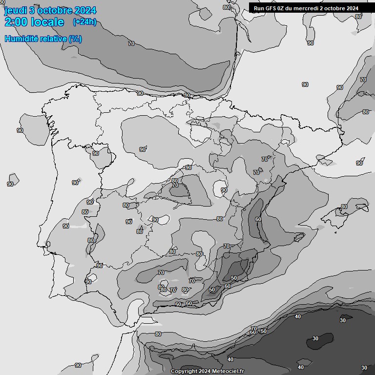 Modele GFS - Carte prvisions 