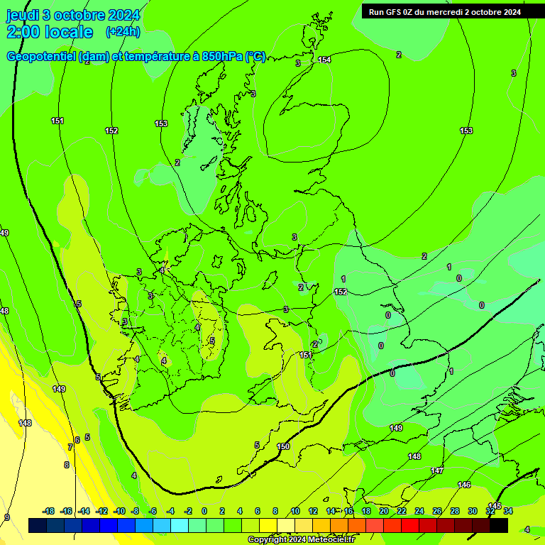 Modele GFS - Carte prvisions 