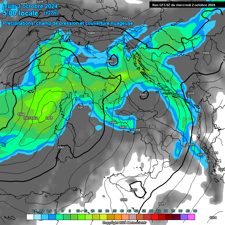 Modele GFS - Carte prvisions 