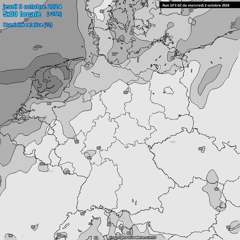 Modele GFS - Carte prvisions 