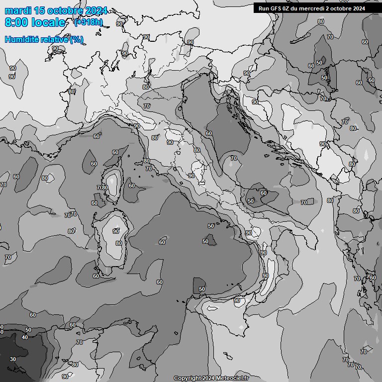 Modele GFS - Carte prvisions 