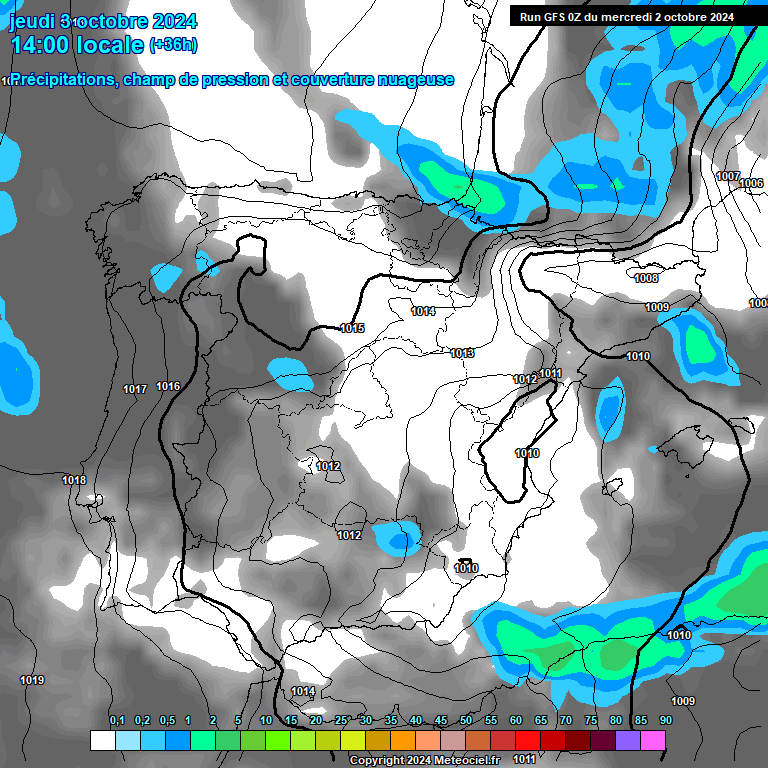 Modele GFS - Carte prvisions 