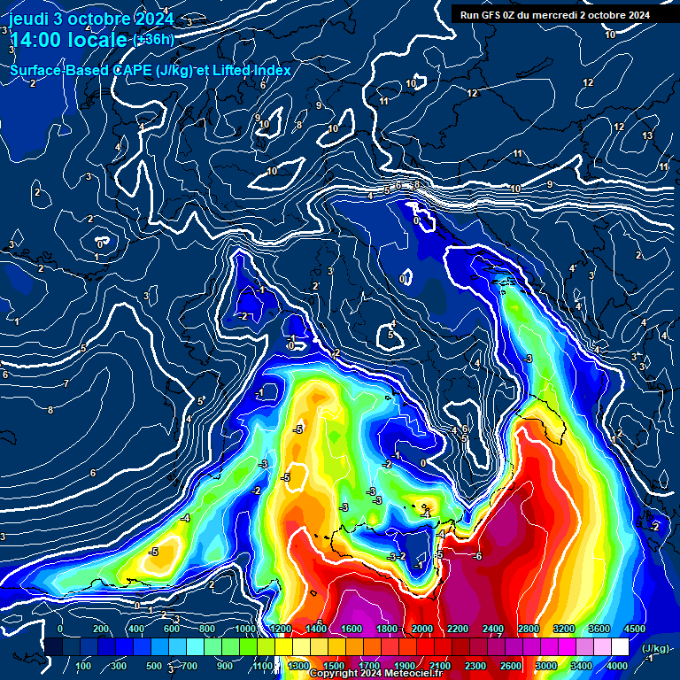 Modele GFS - Carte prvisions 