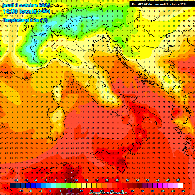 Modele GFS - Carte prvisions 