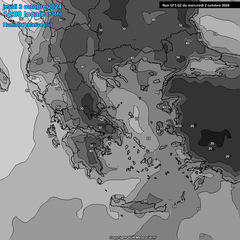 Modele GFS - Carte prvisions 