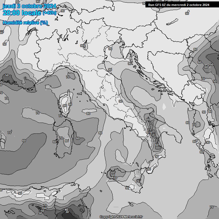 Modele GFS - Carte prvisions 