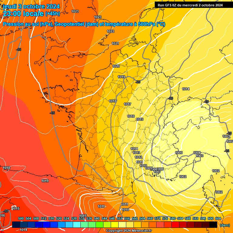 Modele GFS - Carte prvisions 