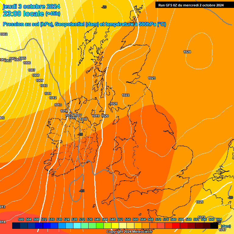 Modele GFS - Carte prvisions 