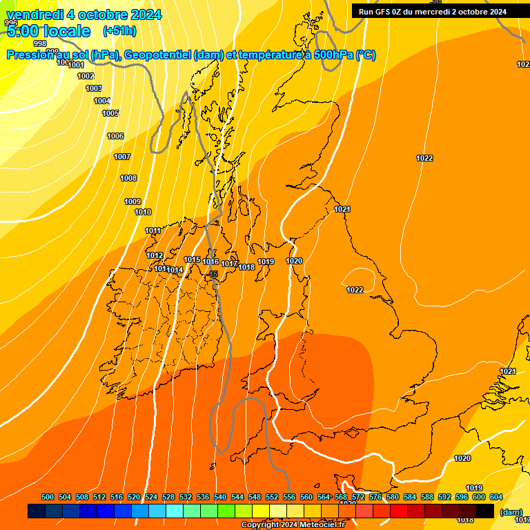 Modele GFS - Carte prvisions 