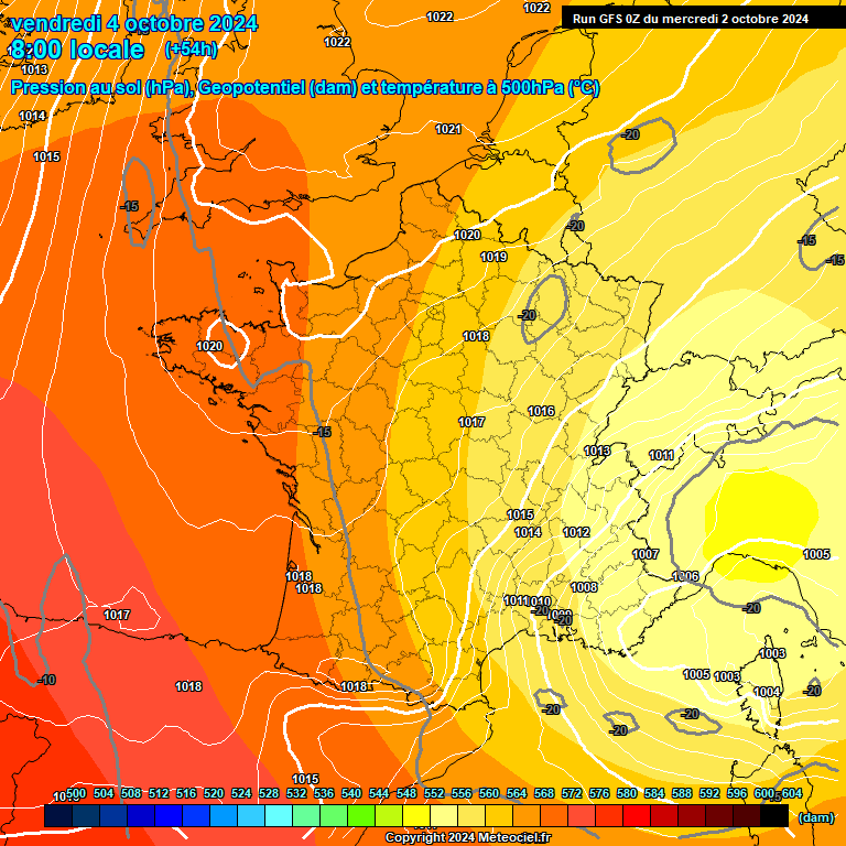 Modele GFS - Carte prvisions 