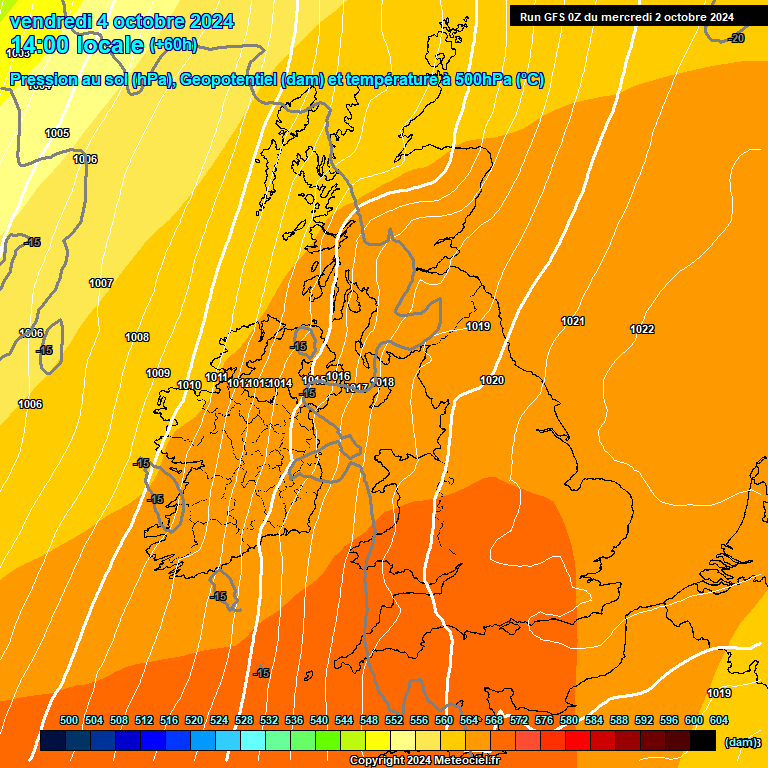 Modele GFS - Carte prvisions 