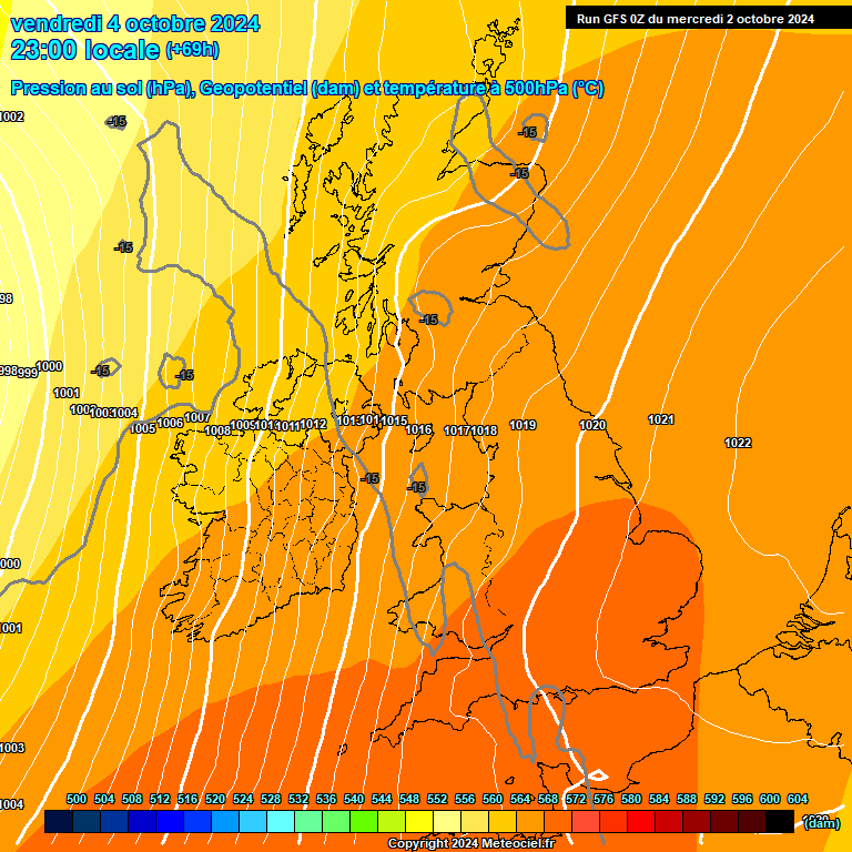 Modele GFS - Carte prvisions 