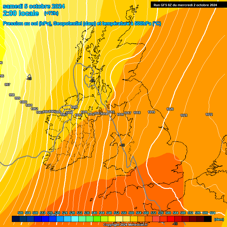 Modele GFS - Carte prvisions 