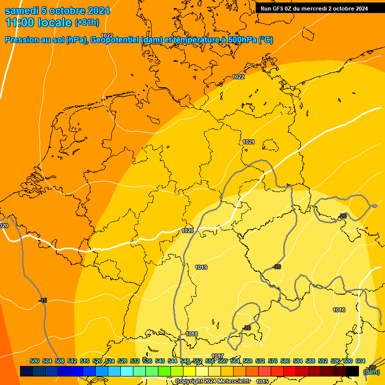 Modele GFS - Carte prvisions 