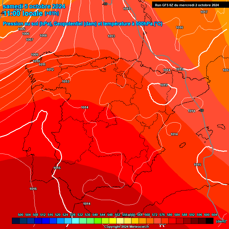 Modele GFS - Carte prvisions 