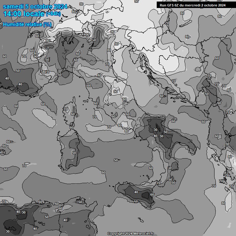 Modele GFS - Carte prvisions 