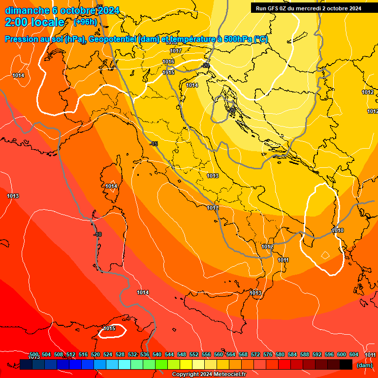 Modele GFS - Carte prvisions 