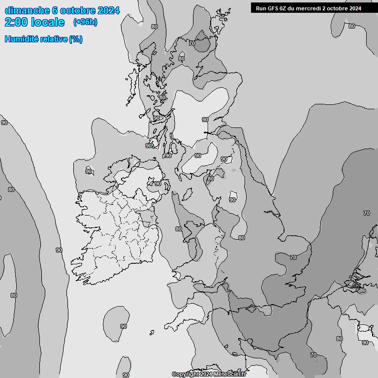 Modele GFS - Carte prvisions 