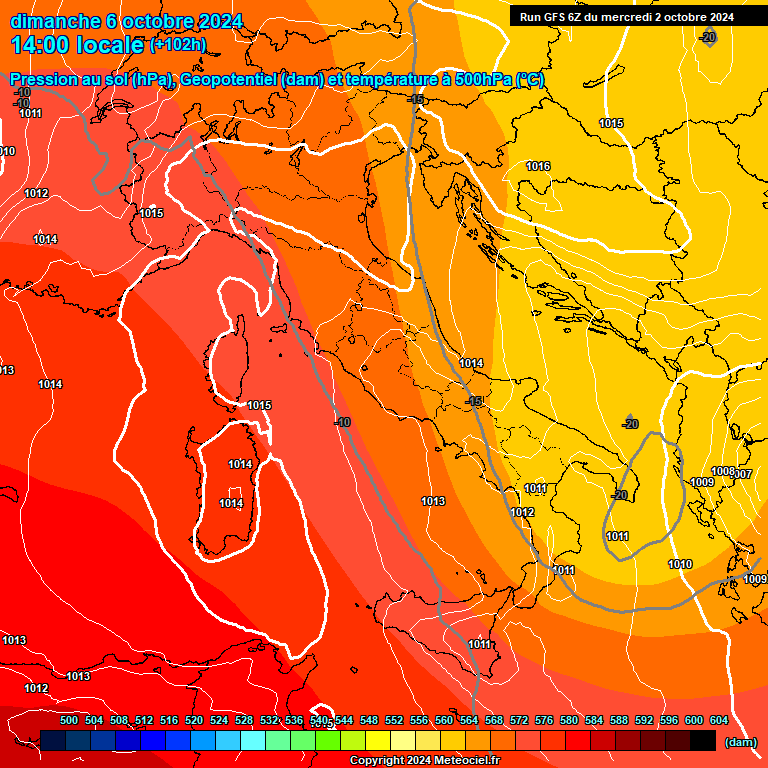 Modele GFS - Carte prvisions 