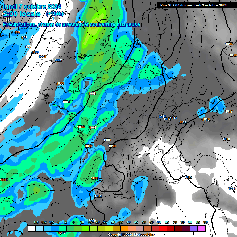 Modele GFS - Carte prvisions 