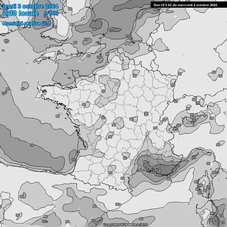 Modele GFS - Carte prvisions 