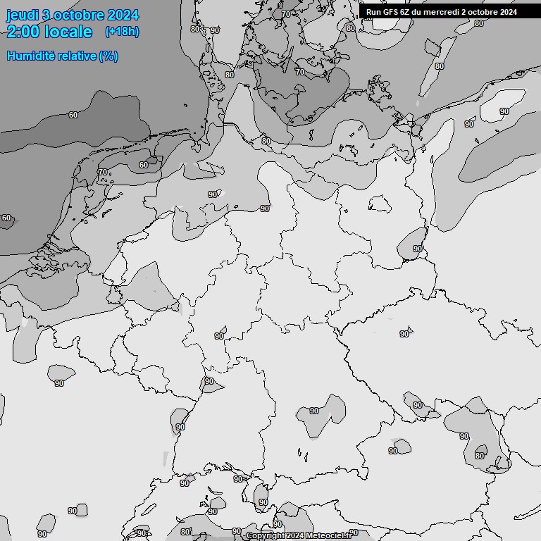 Modele GFS - Carte prvisions 