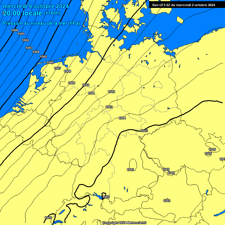 Modele GFS - Carte prvisions 