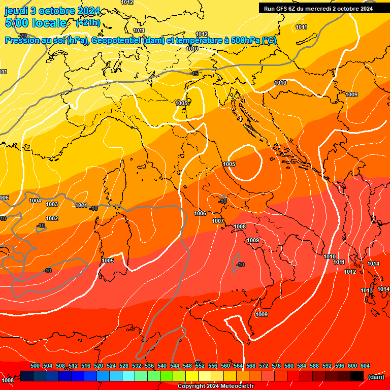 Modele GFS - Carte prvisions 