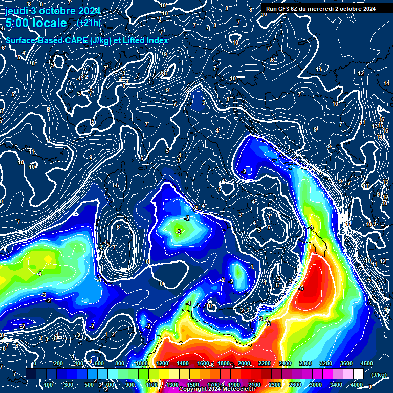 Modele GFS - Carte prvisions 