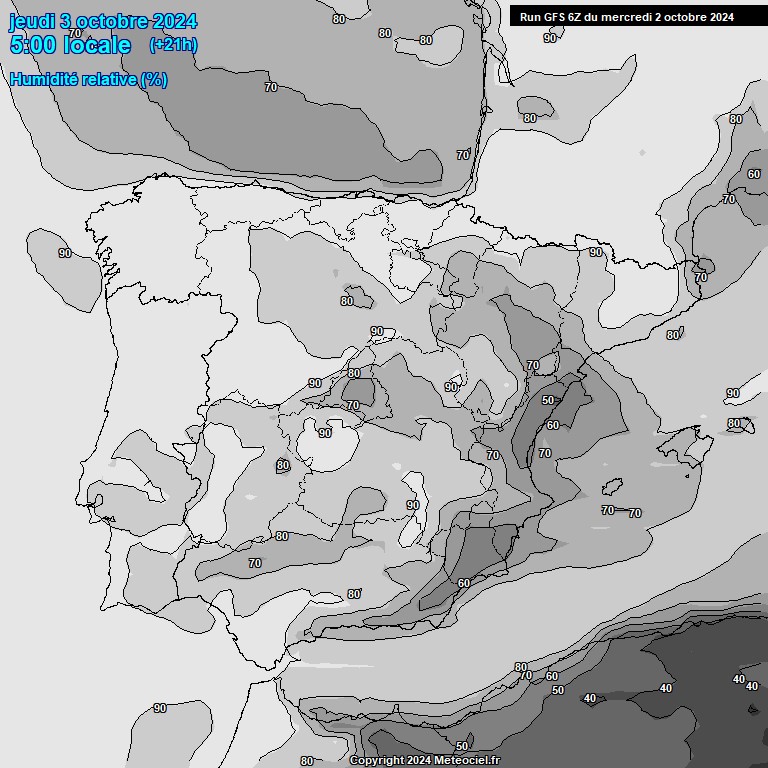 Modele GFS - Carte prvisions 