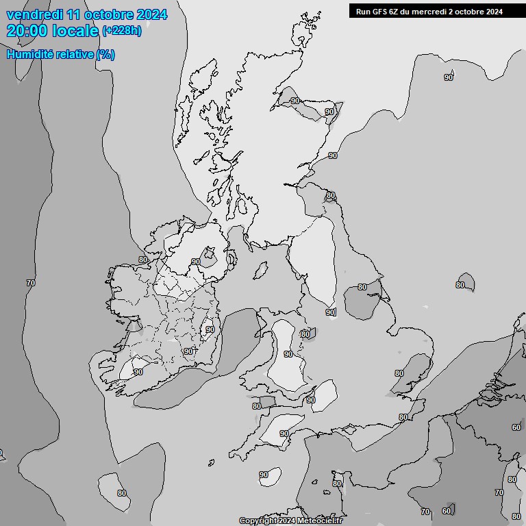 Modele GFS - Carte prvisions 