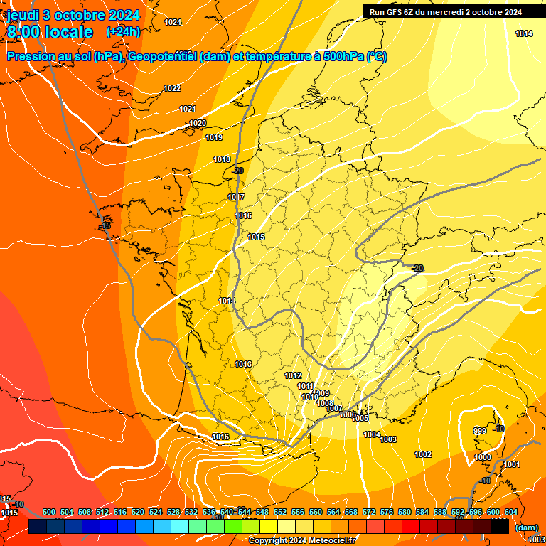 Modele GFS - Carte prvisions 