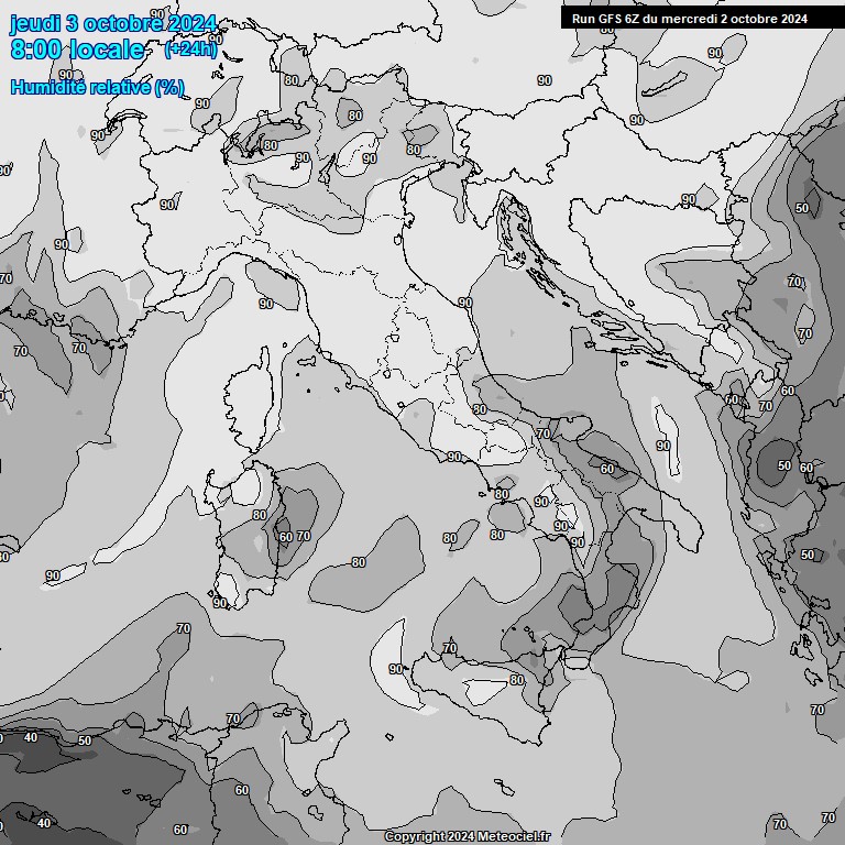 Modele GFS - Carte prvisions 