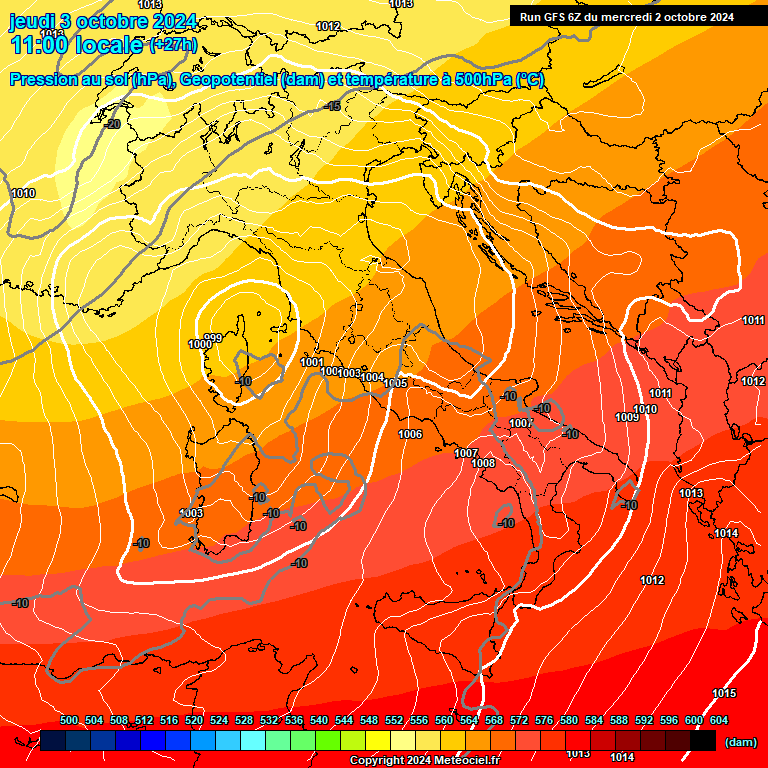 Modele GFS - Carte prvisions 