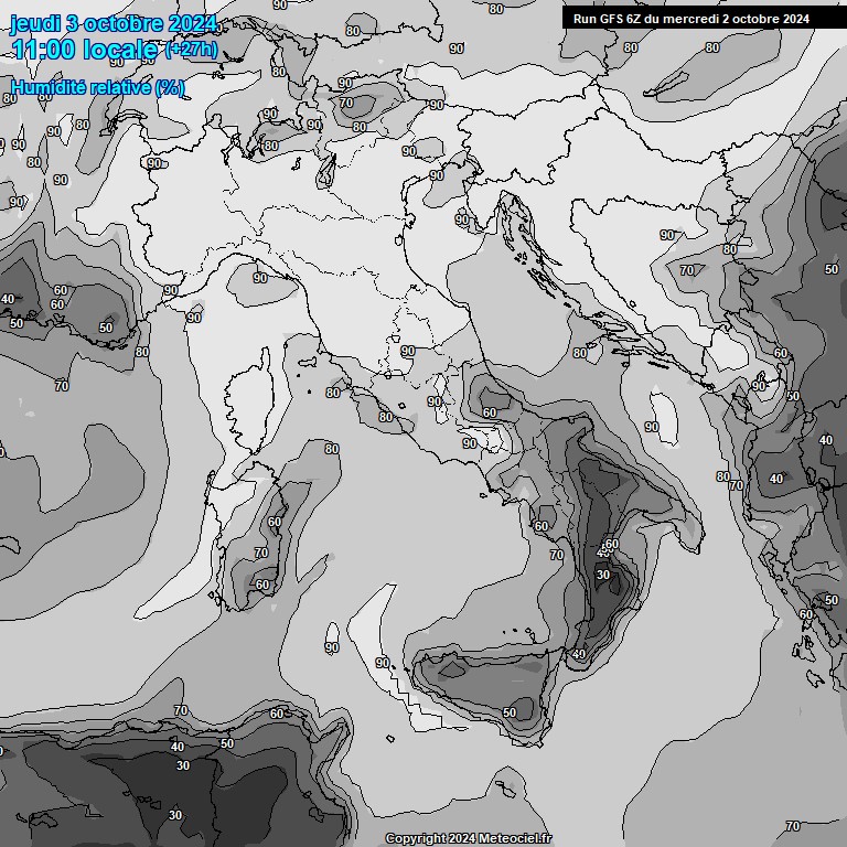 Modele GFS - Carte prvisions 