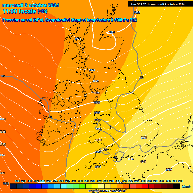 Modele GFS - Carte prvisions 