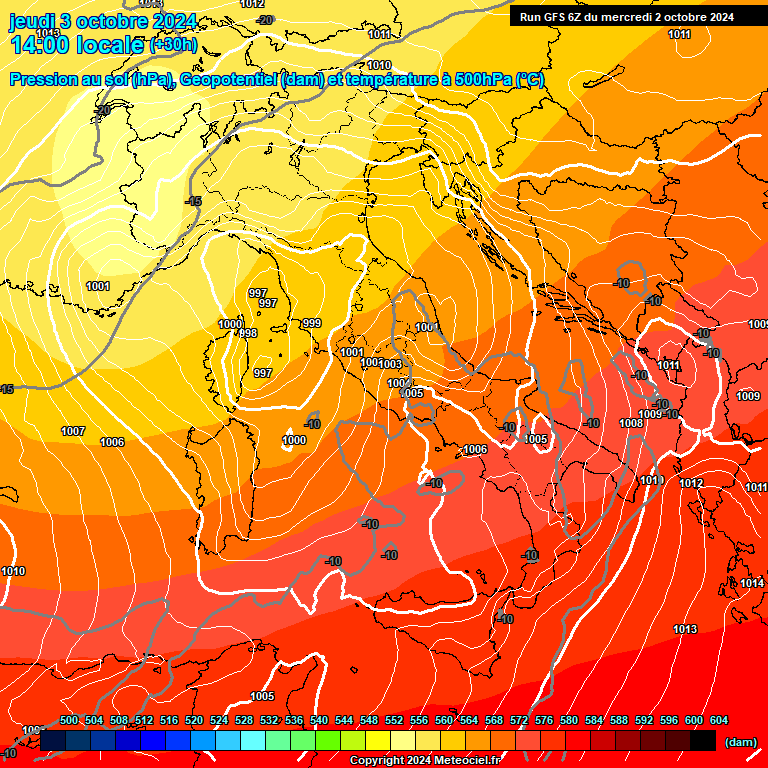 Modele GFS - Carte prvisions 