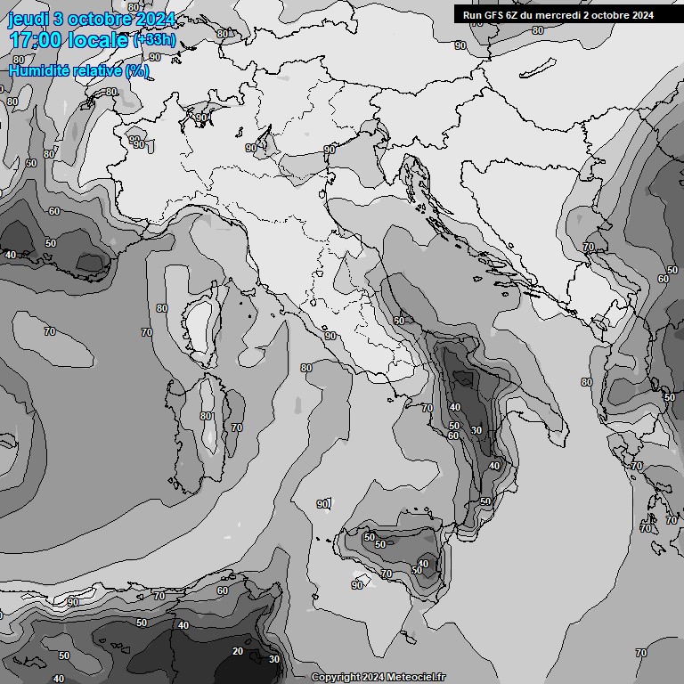 Modele GFS - Carte prvisions 