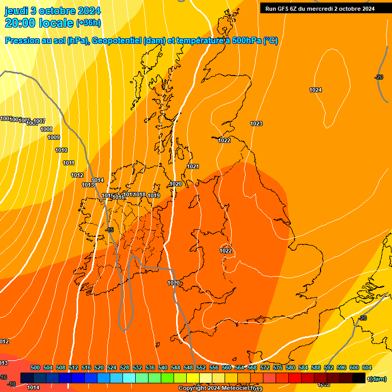 Modele GFS - Carte prvisions 