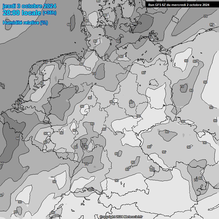 Modele GFS - Carte prvisions 