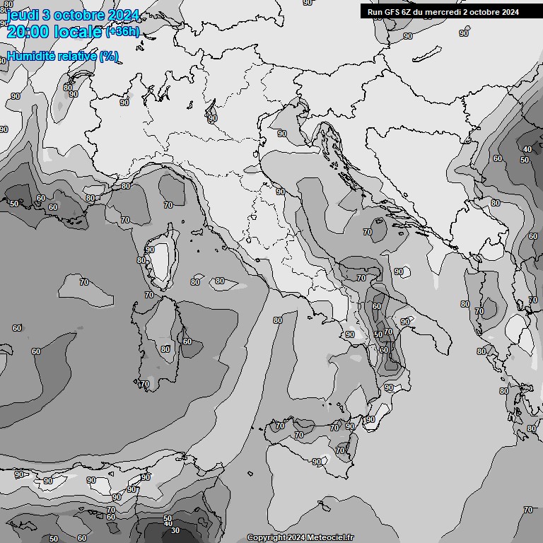 Modele GFS - Carte prvisions 